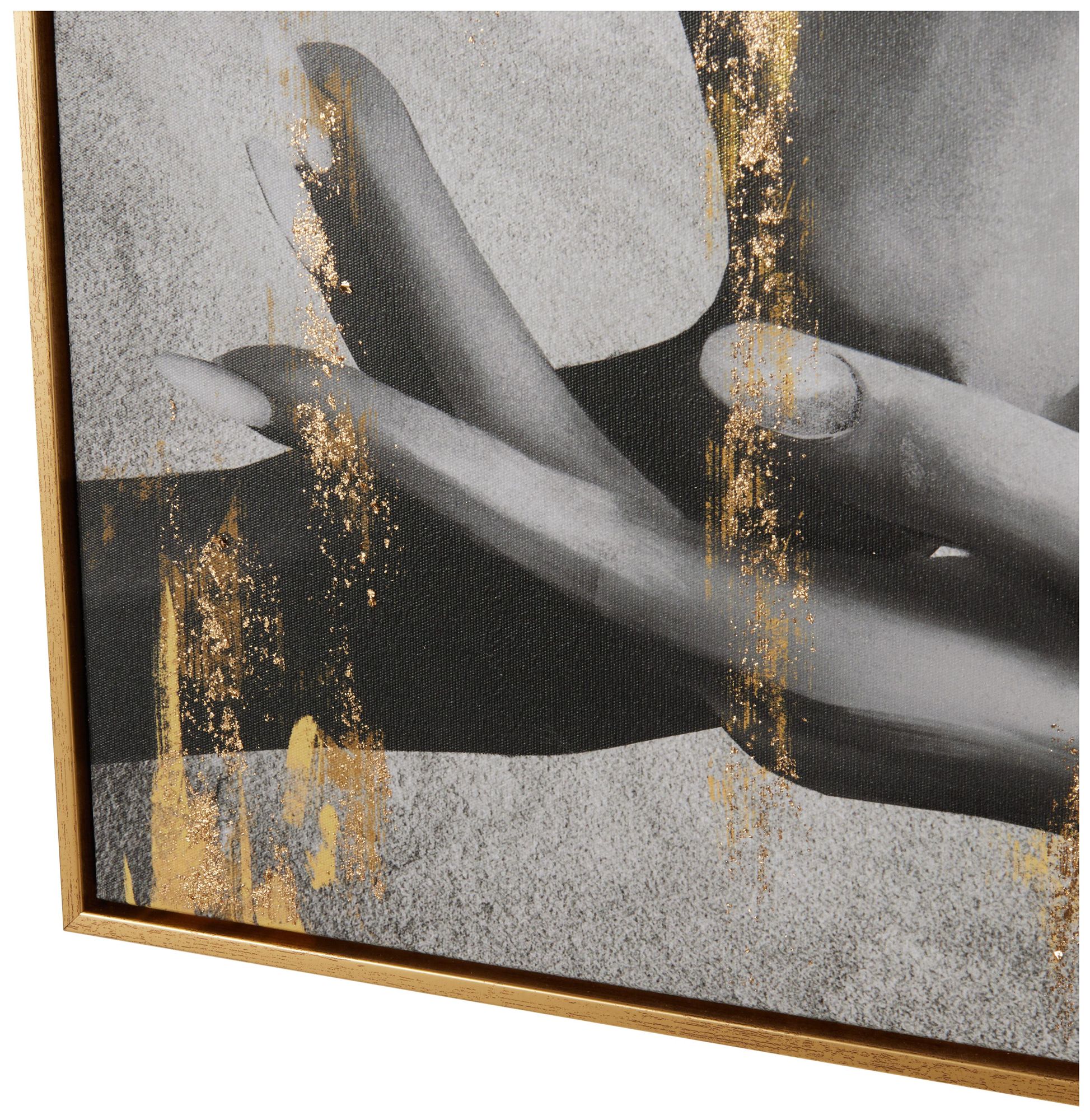 Image 3 Black Canvas Modern Framed Wall Art, 24" x 2" x 30" more views