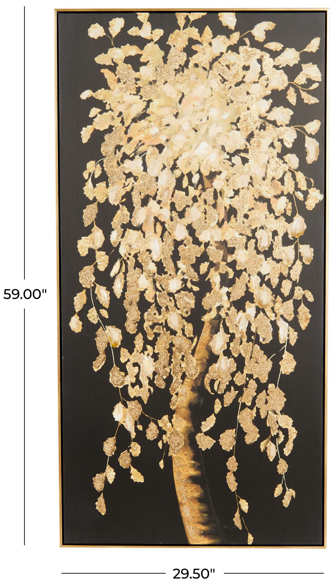 Image 3 Black Canvas Modern Framed Wall Art, 30" x 2" x 59" more views