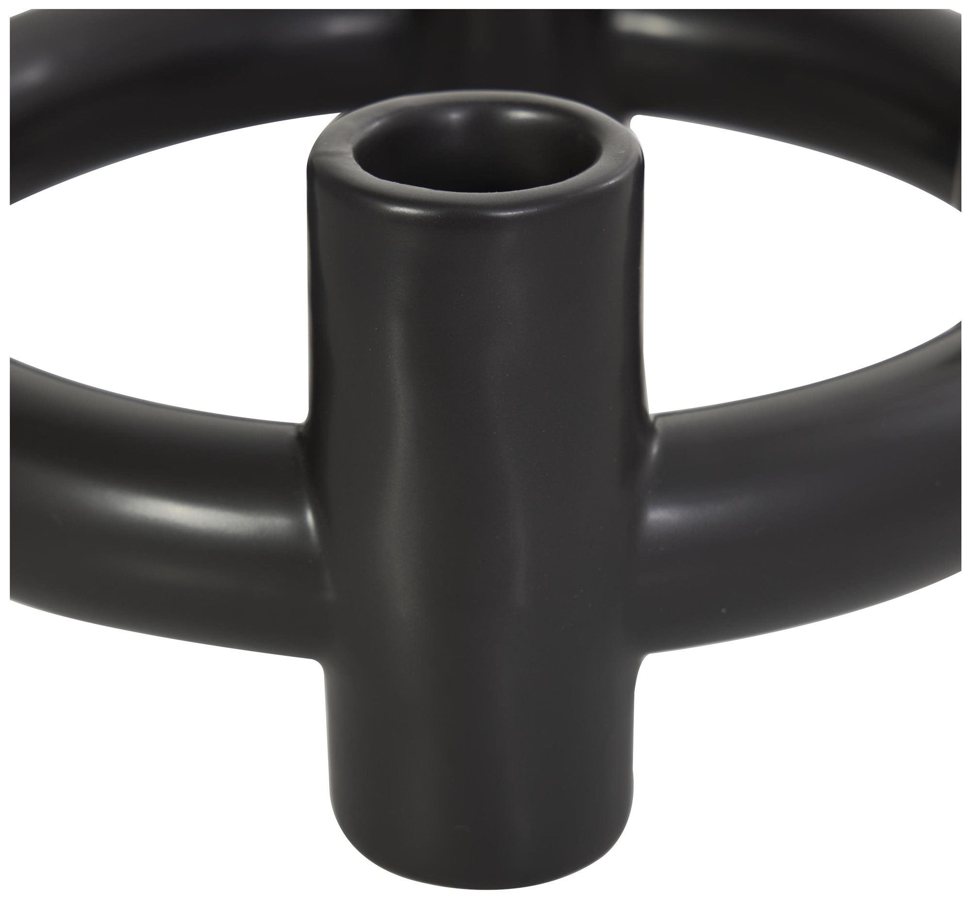 Image 3 Black Ceramic Contemporary Candle Holder, S/2 8"W, 4"H more views