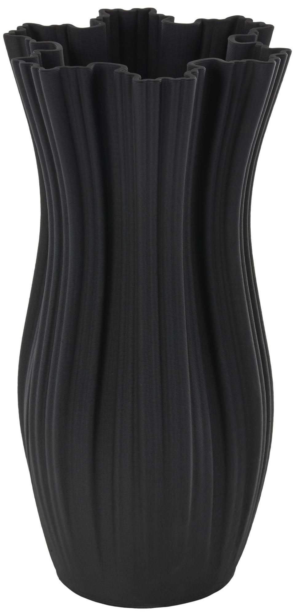 Image 2 Black Ceramic Contemporary Vase, 7" x 7" x 14"