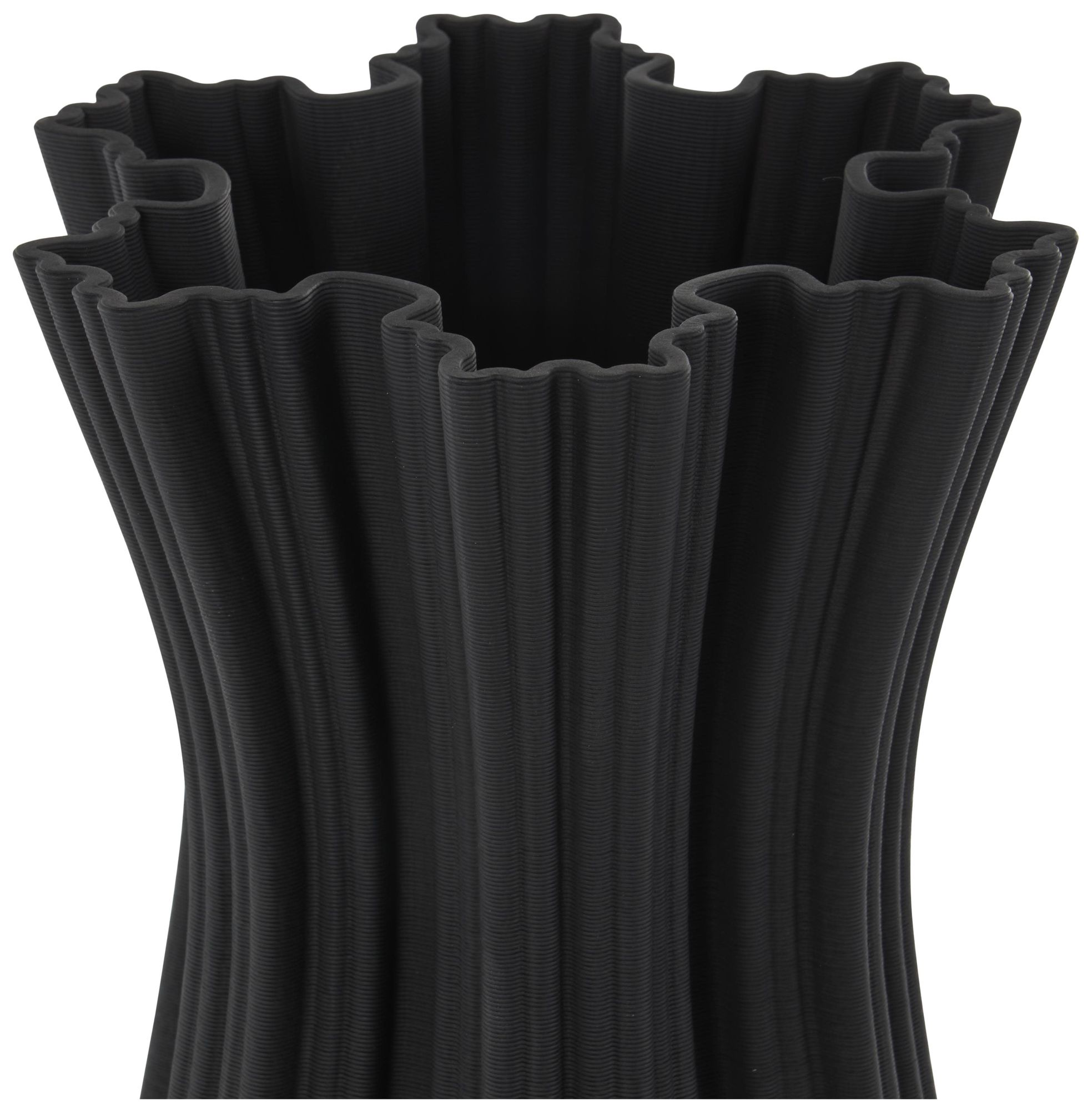Image 4 Black Ceramic Contemporary Vase, 7" x 7" x 14" more views