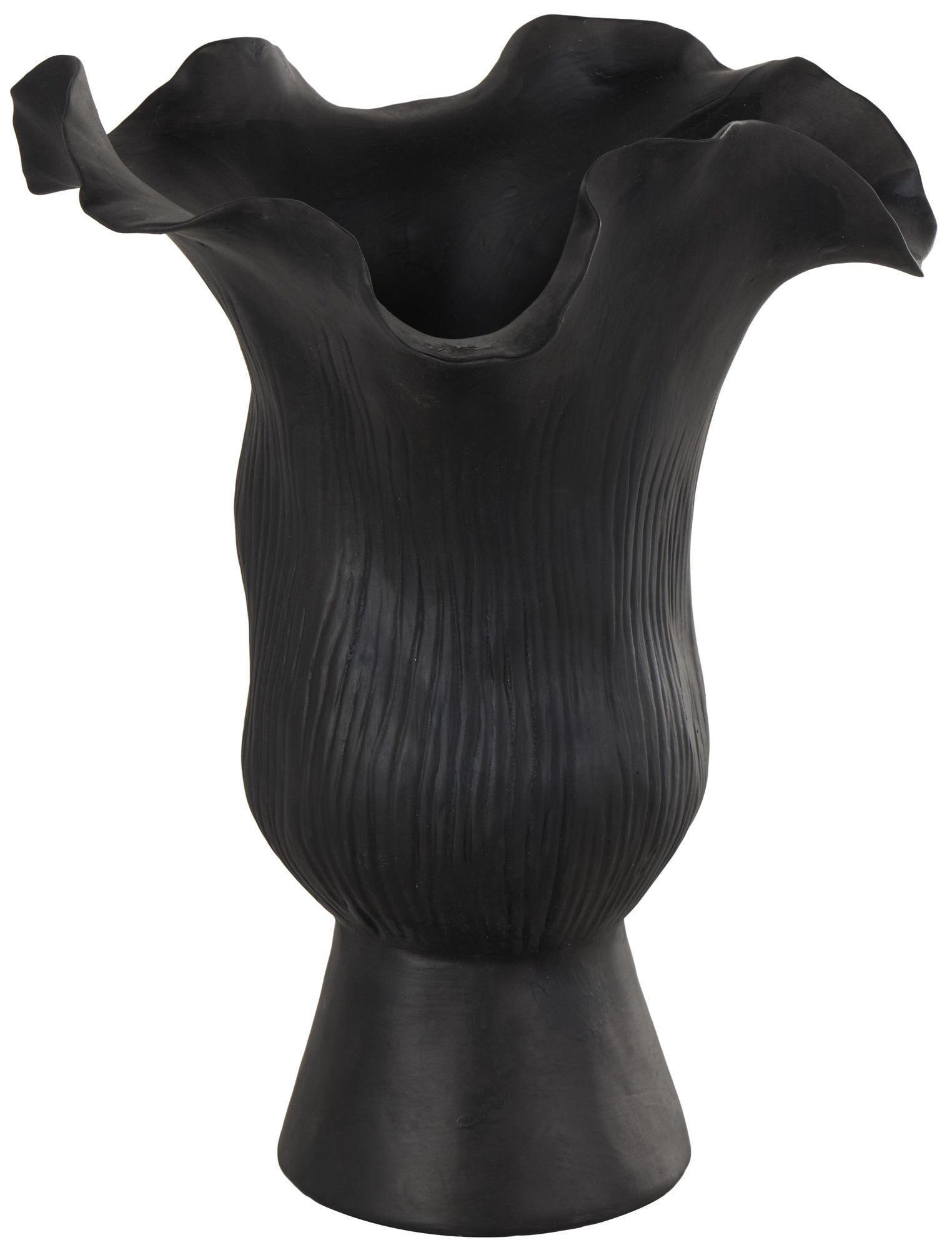 Image 2 Black Ceramic Contemporary Vase, 8" x 7" x 11"