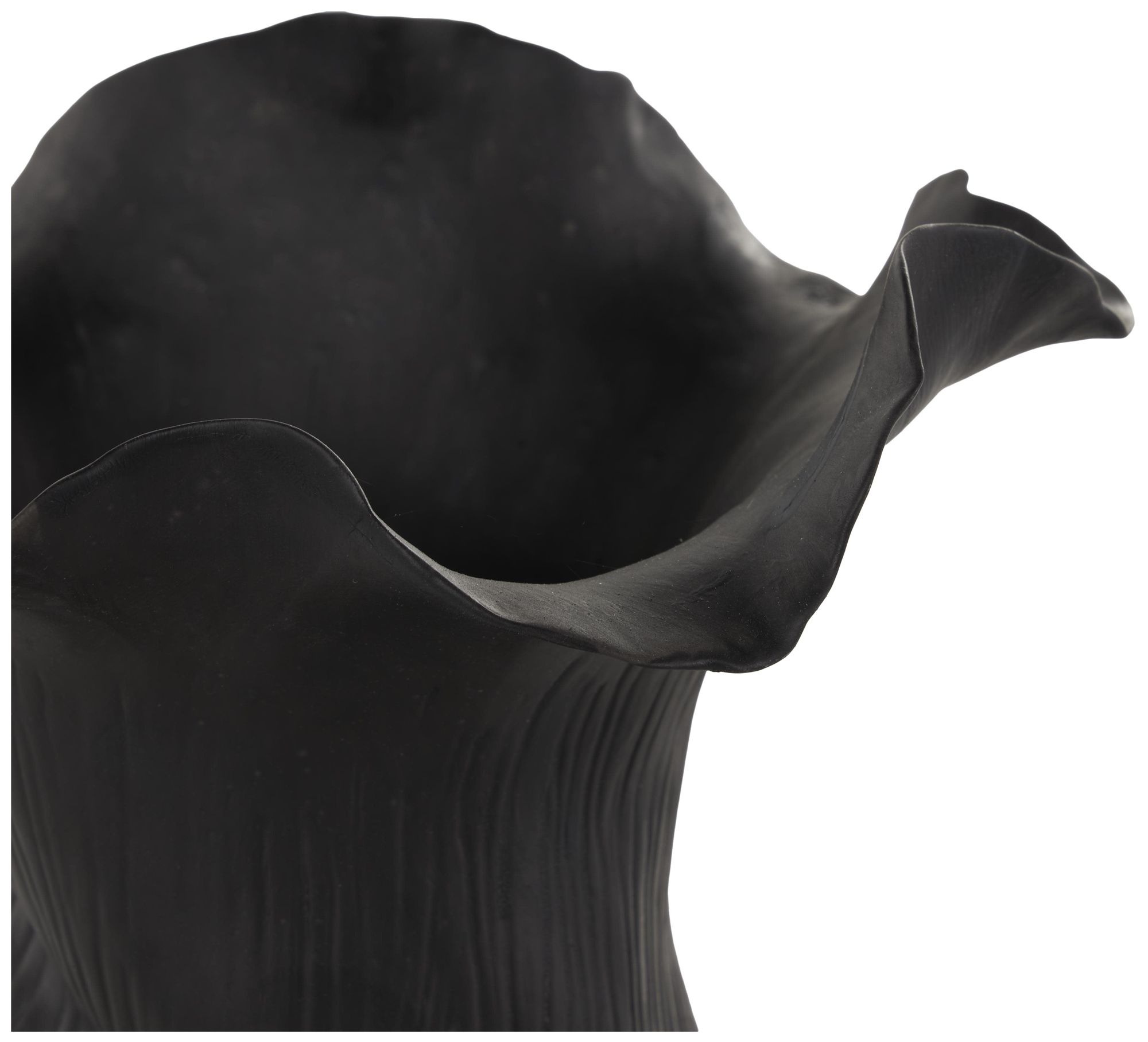 Image 4 Black Ceramic Contemporary Vase, 8" x 7" x 11" more views