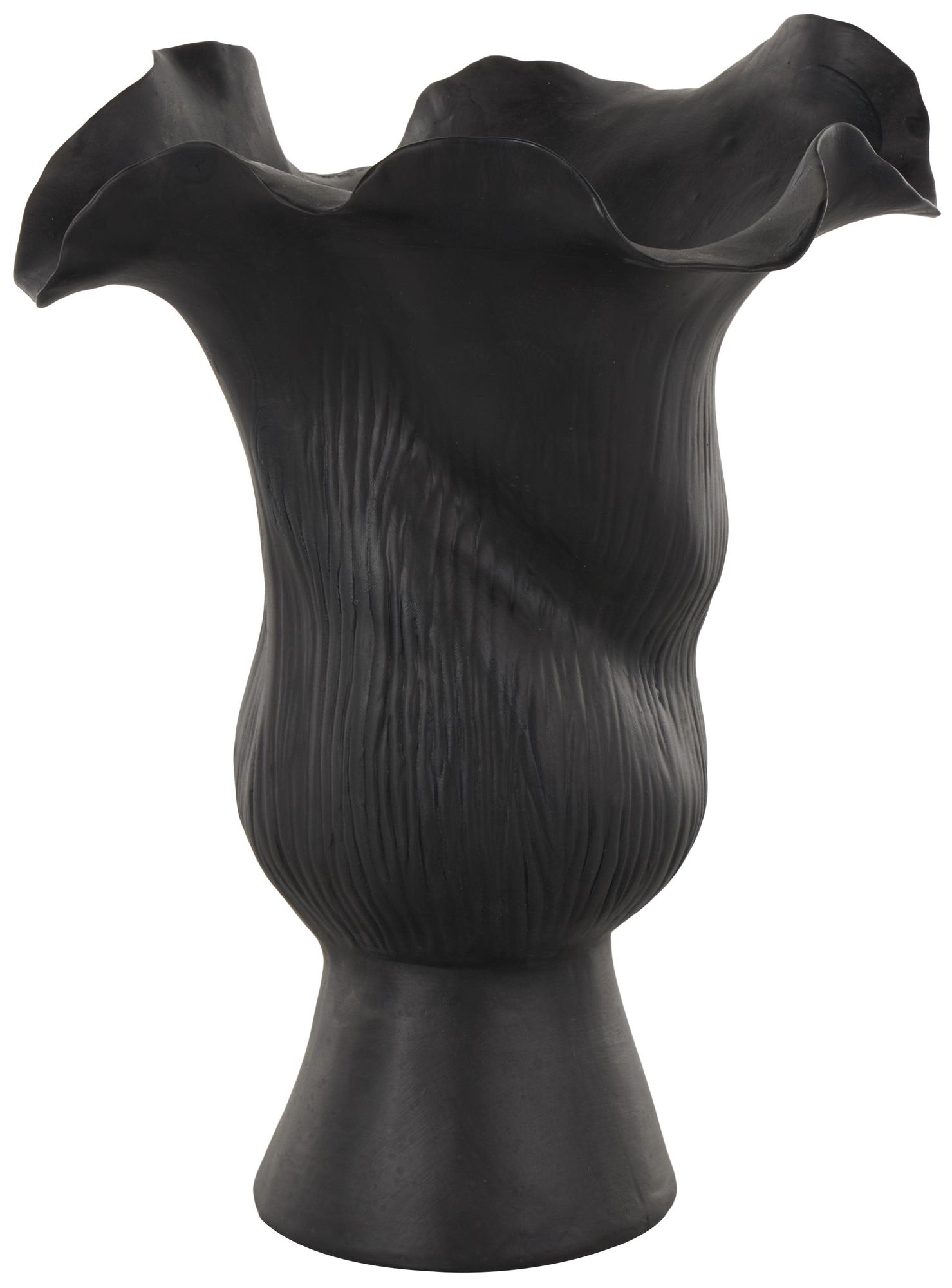 Image 5 Black Ceramic Contemporary Vase, 8" x 7" x 11" more views