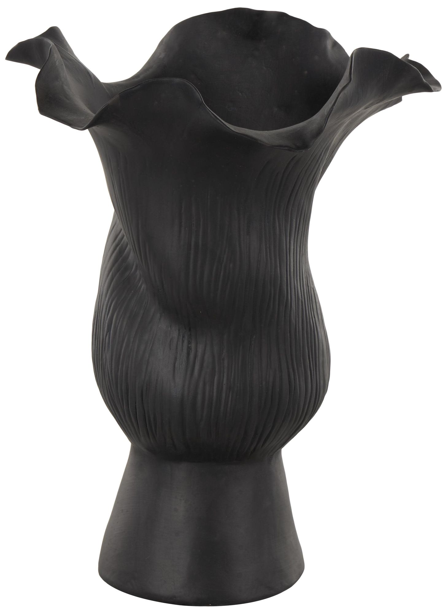 Image 6 Black Ceramic Contemporary Vase, 8" x 7" x 11" more views