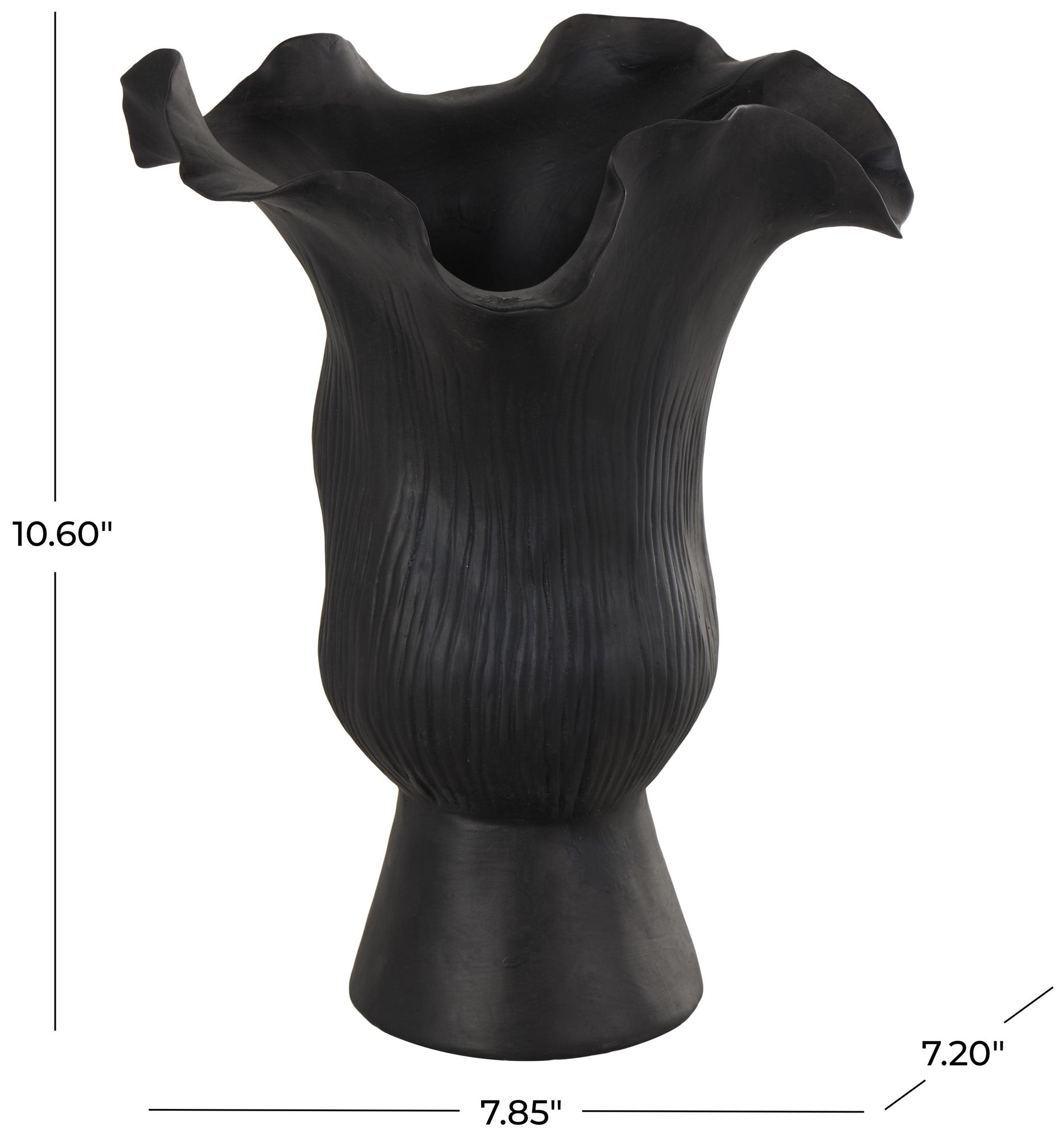 Image 7 Black Ceramic Contemporary Vase, 8" x 7" x 11" more views