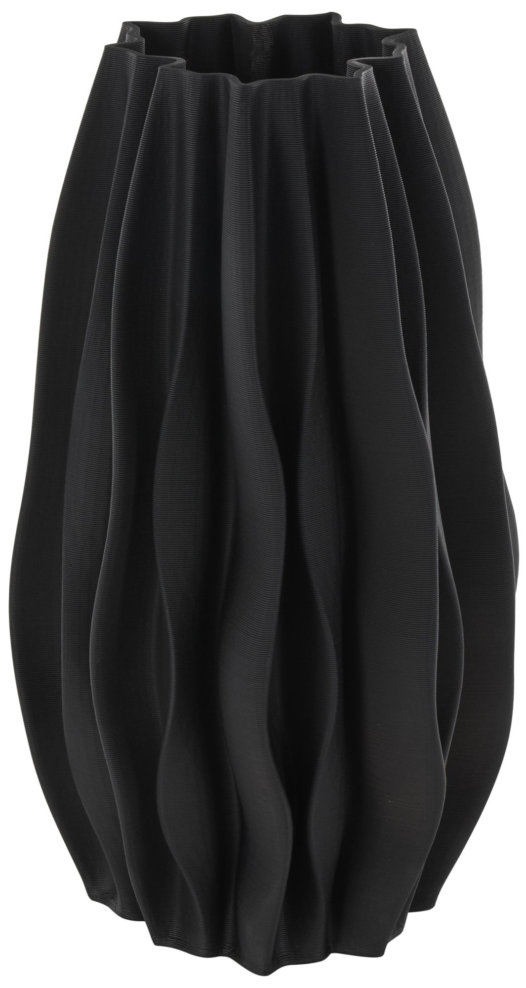 Image 2 Black Ceramic Contemporary Vase, 8" x 8" x 14"