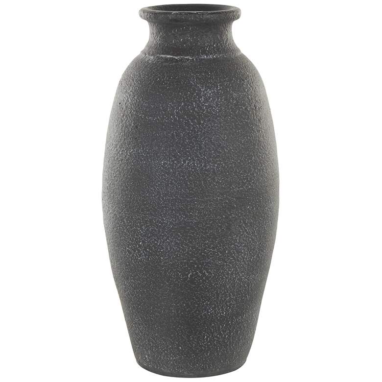 Image 1 Black Ceramic Contemporary Vase, 9" x 9" x 19"