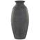 Black Ceramic Contemporary Vase, 9" x 9" x 19"