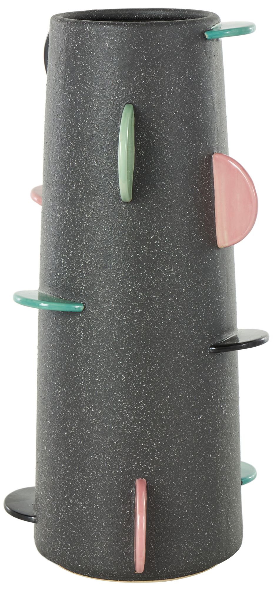 Image 2 Black Ceramic Eclectic Vase, 8" x 8" x 16"