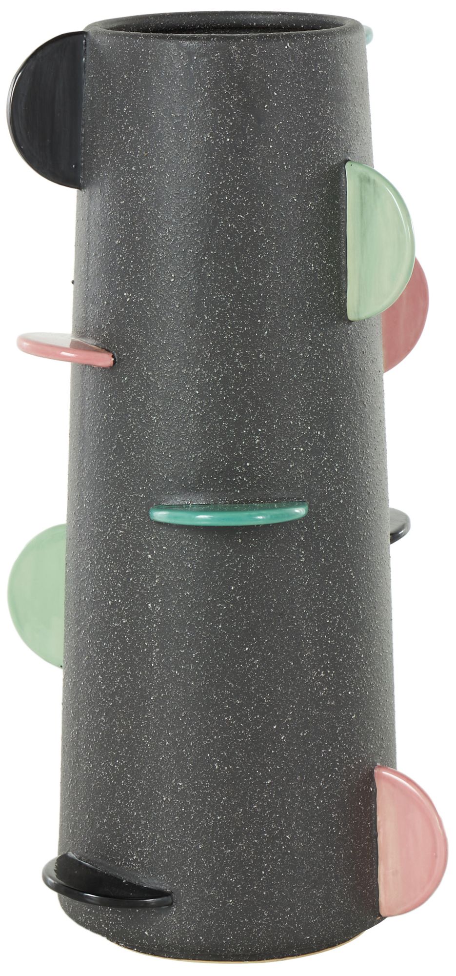 Image 5 Black Ceramic Eclectic Vase, 8" x 8" x 16" more views