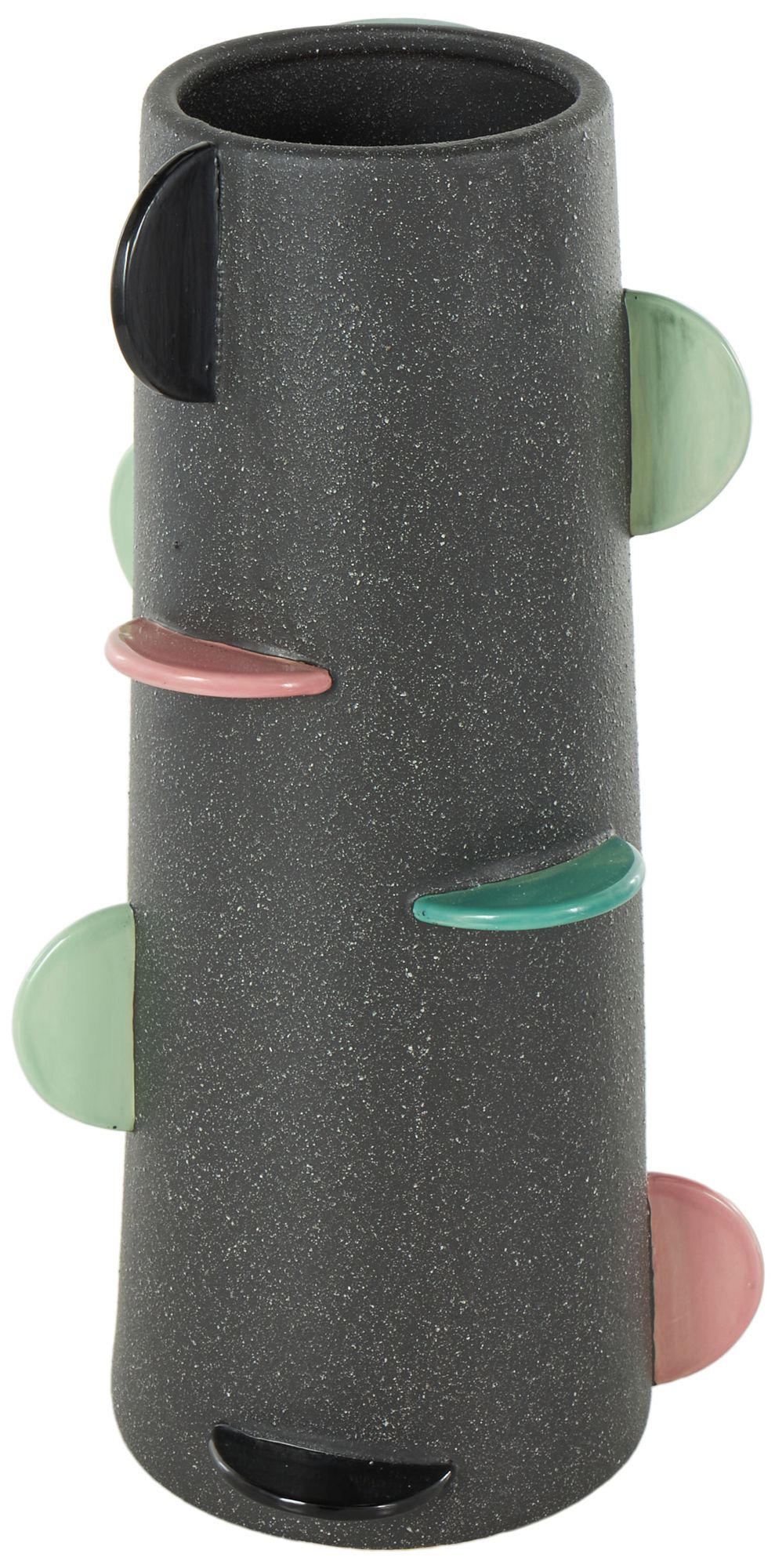 Image 6 Black Ceramic Eclectic Vase, 8" x 8" x 16" more views