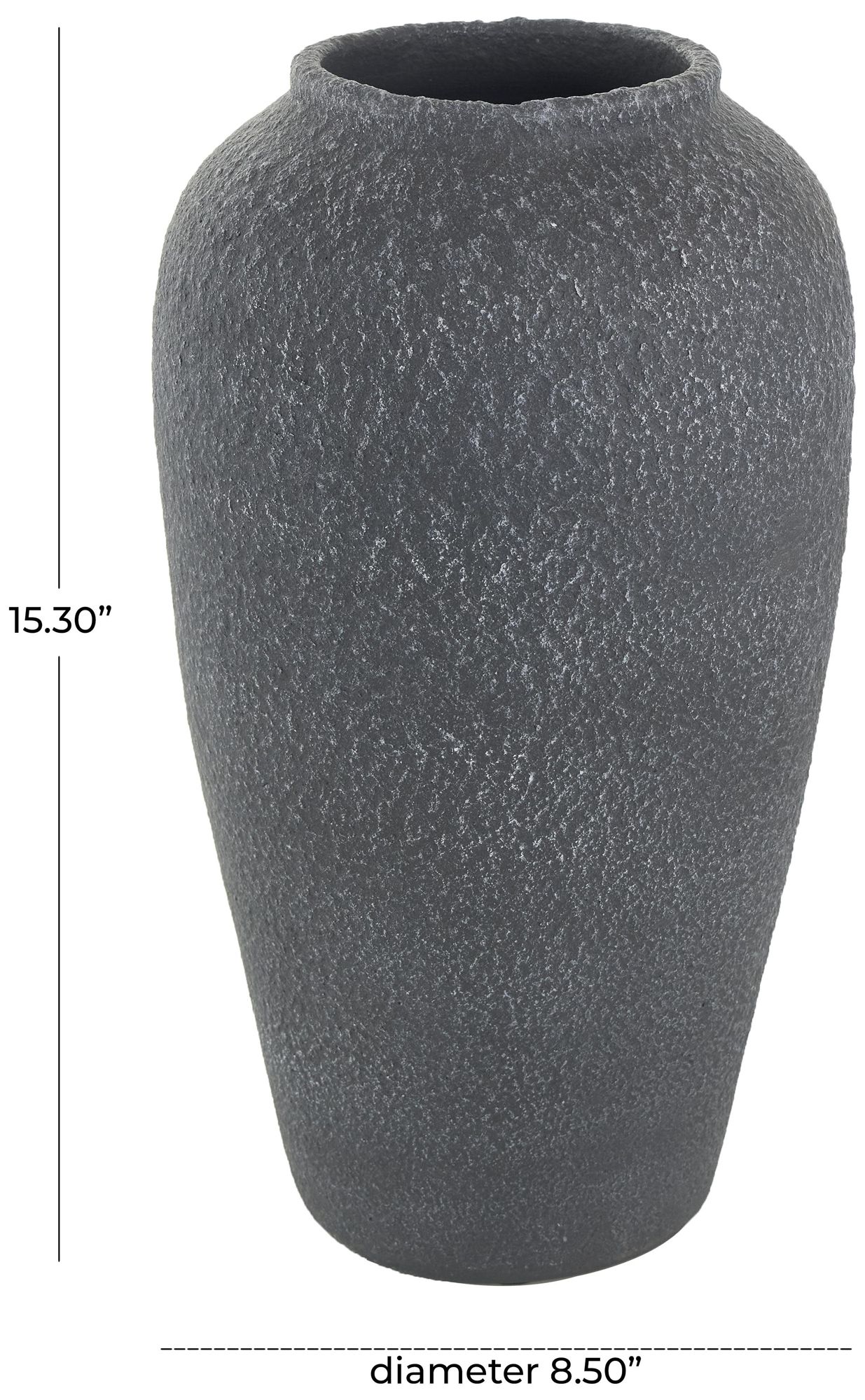 Image 7 Black Ceramic Farmhouse Vase, 9" x 9" x 15" more views