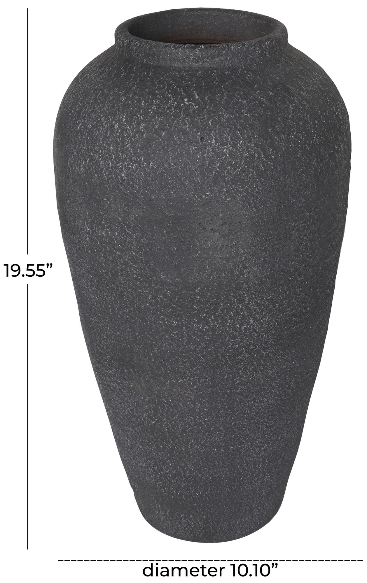 Image 7 Black Ceramic Industrial Vase, 10" x 10" x 20" more views