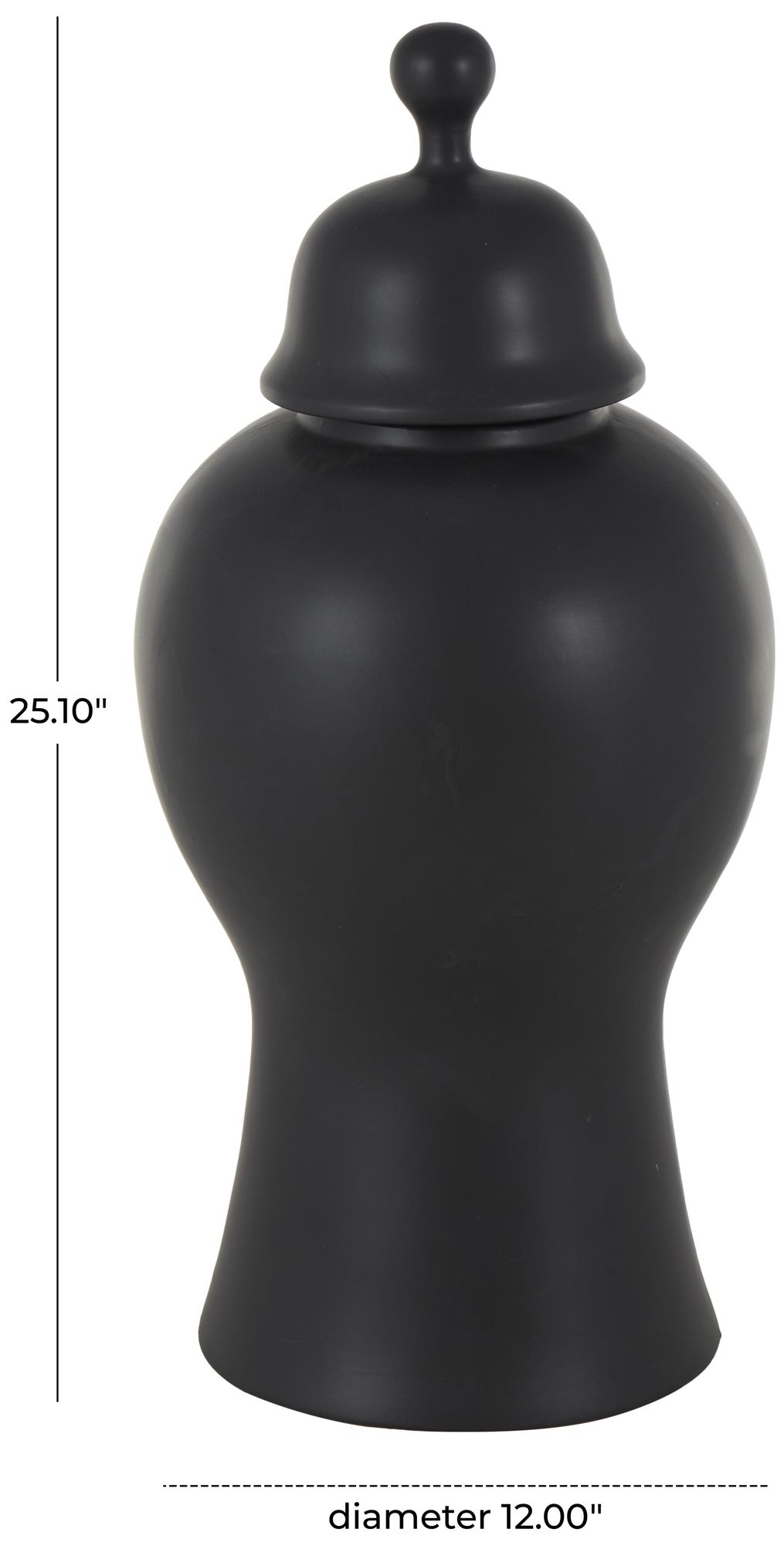 Image 7 Black Ceramic Modern Decorative Jars, 12" x 12" x 25" more views