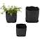 Black Ceramic Modern Planter, S/3 7",6",5"H