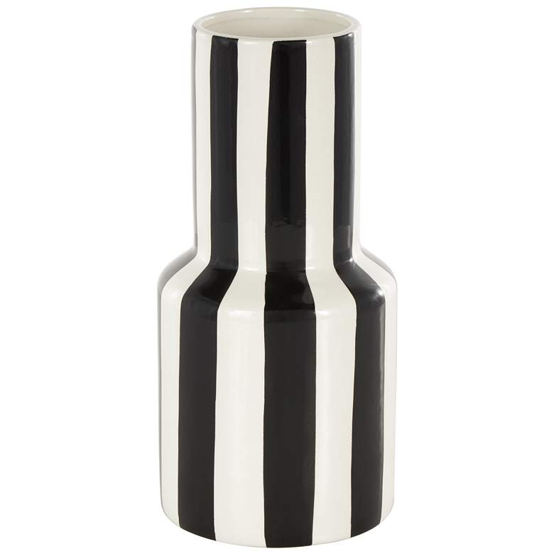 Image 1 Black Ceramic Modern Vase, 5" x 5" x 11"