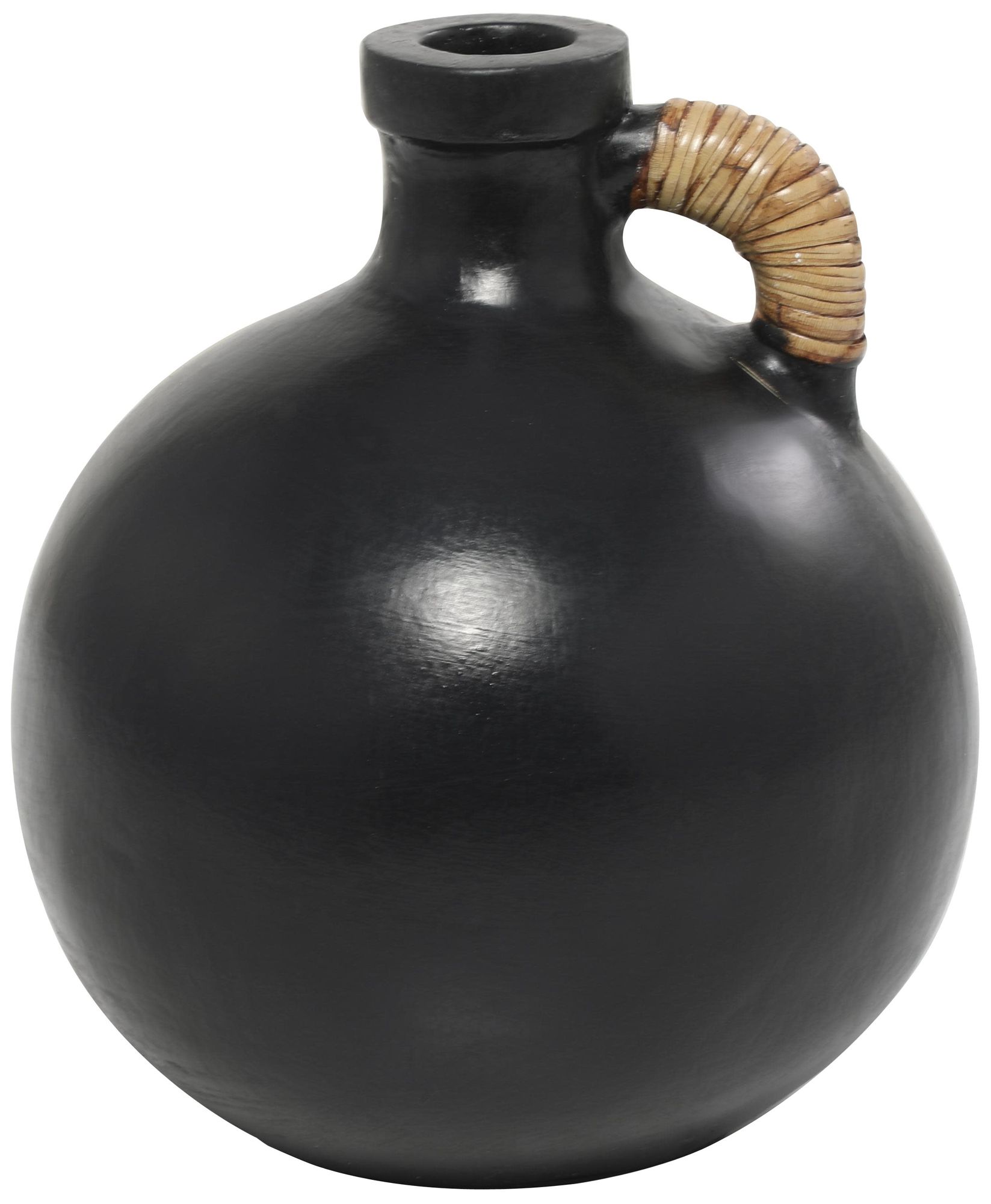 Image 2 Black Ceramic Modern Vase, 9" x 9" x 11"