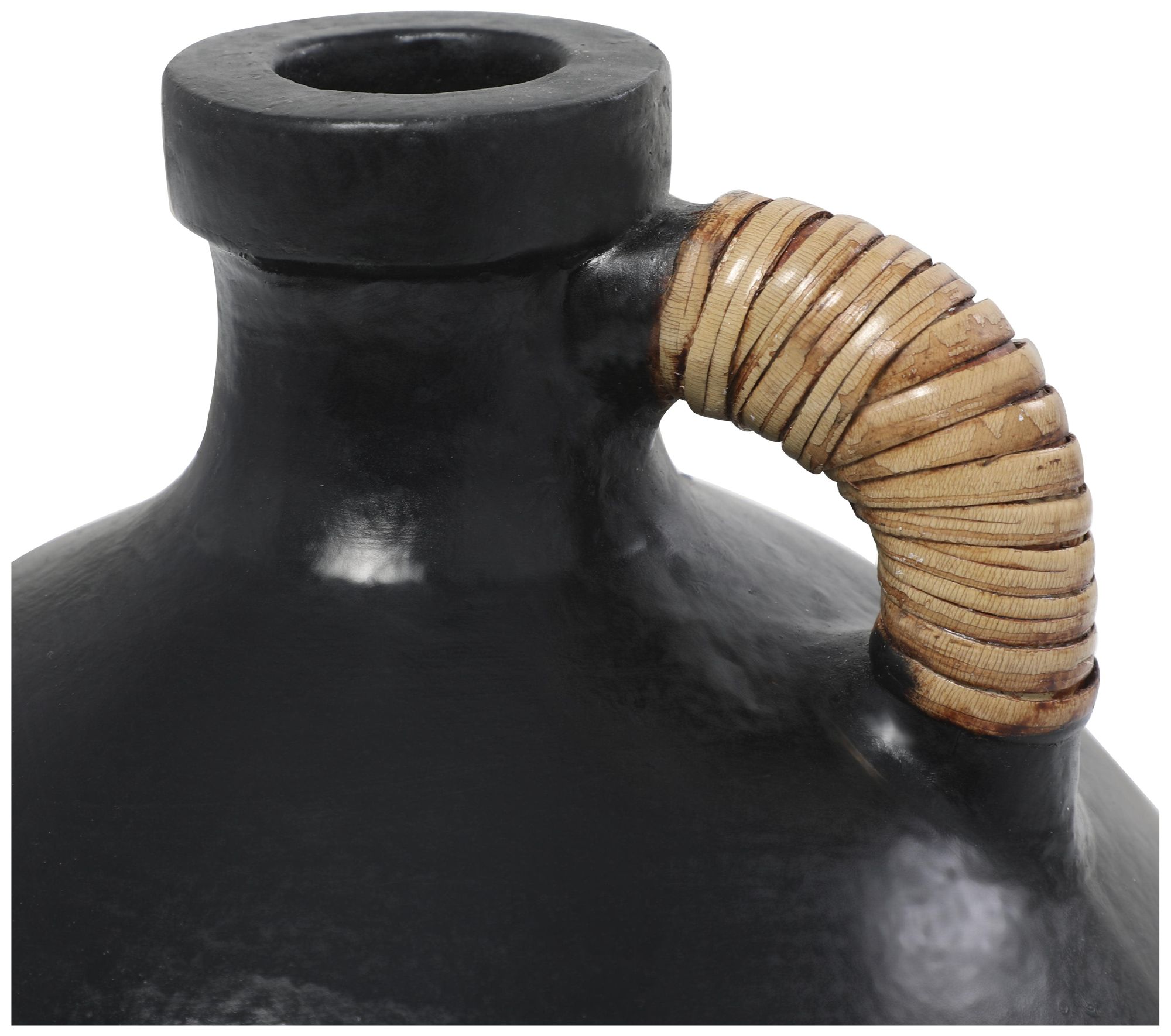 Image 3 Black Ceramic Modern Vase, 9" x 9" x 11" more views