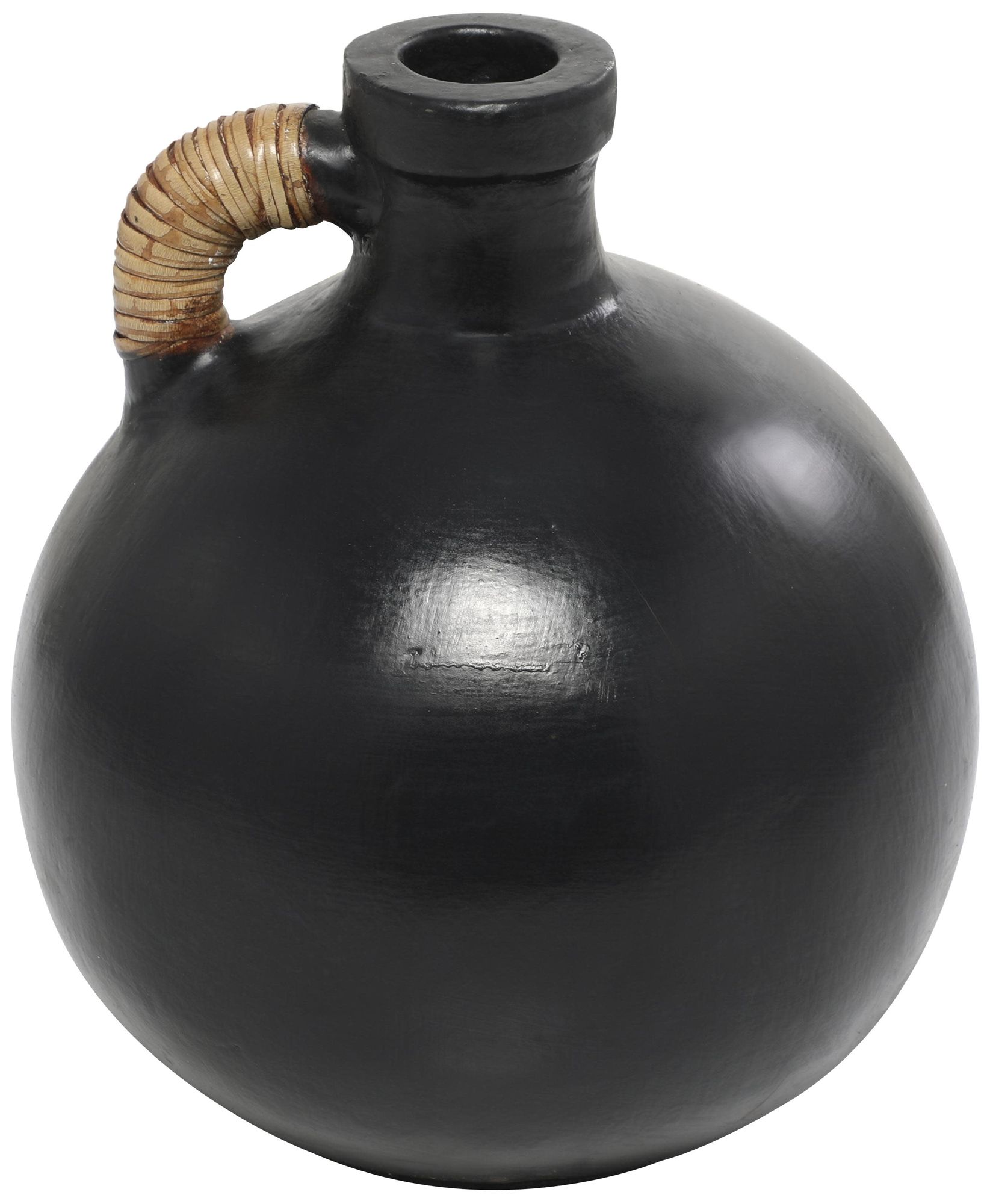 Image 4 Black Ceramic Modern Vase, 9" x 9" x 11" more views