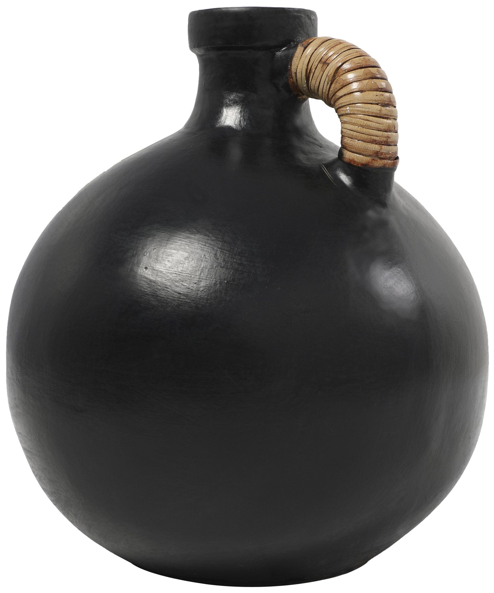 Image 5 Black Ceramic Modern Vase, 9" x 9" x 11" more views