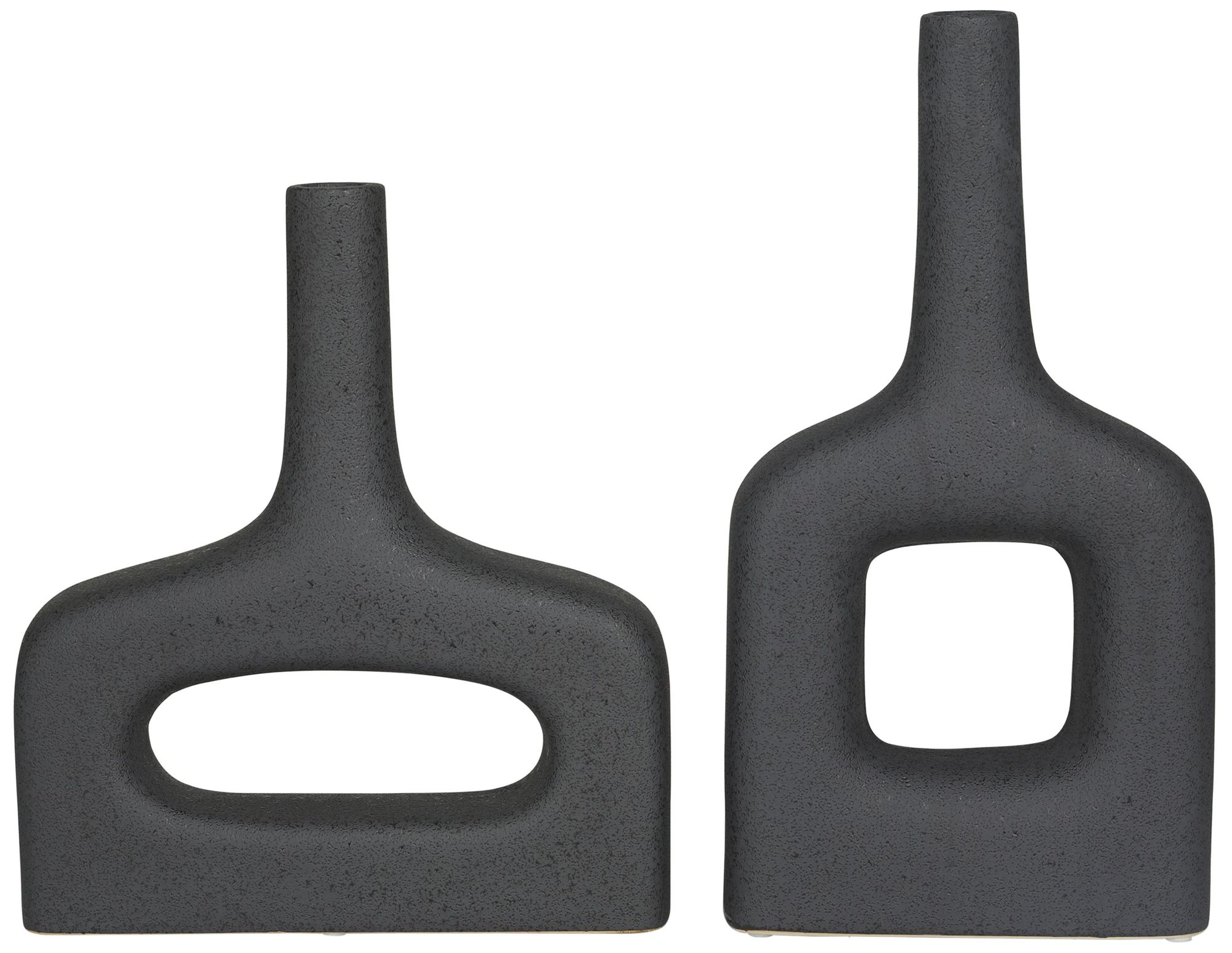 Image 4 Black Ceramic Modern Vase, S/2 16", 13"H more views