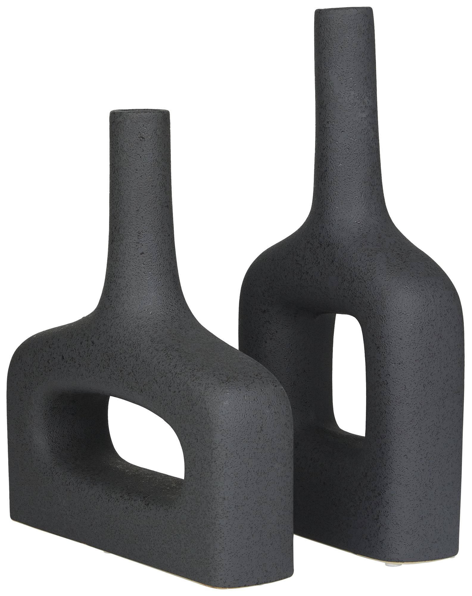 Image 5 Black Ceramic Modern Vase, S/2 16", 13"H more views