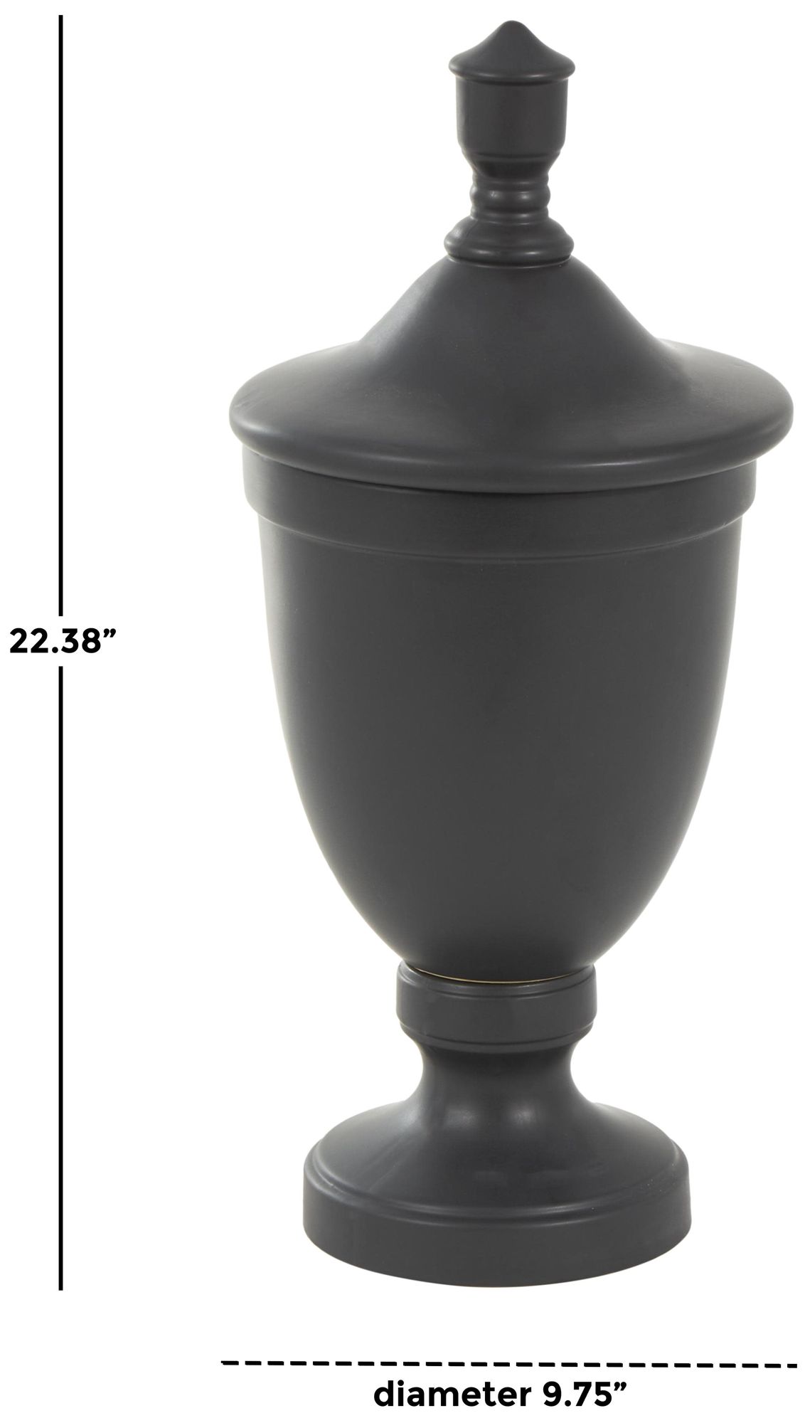 Image 7 Black Ceramic Traditional Decorative Jars, 10" x 10" x 22" more views