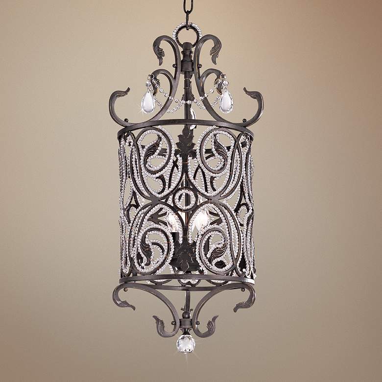 Image 1 Black Clear Crystal Foyer Chandelier
