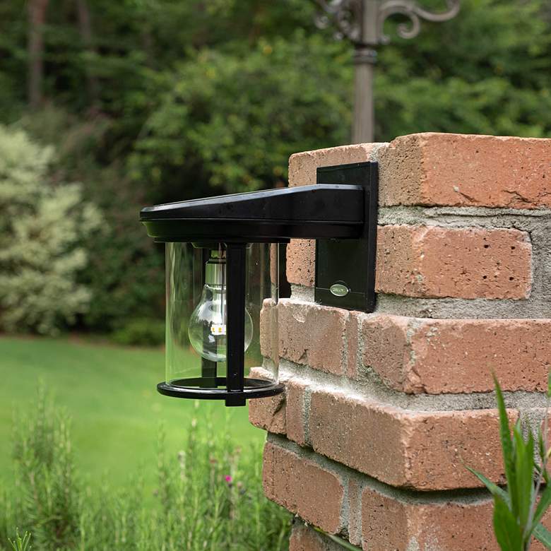 Image 5 Black Coach Style 7 1/2 inch High Solar LED Outdoor Wall Light more views