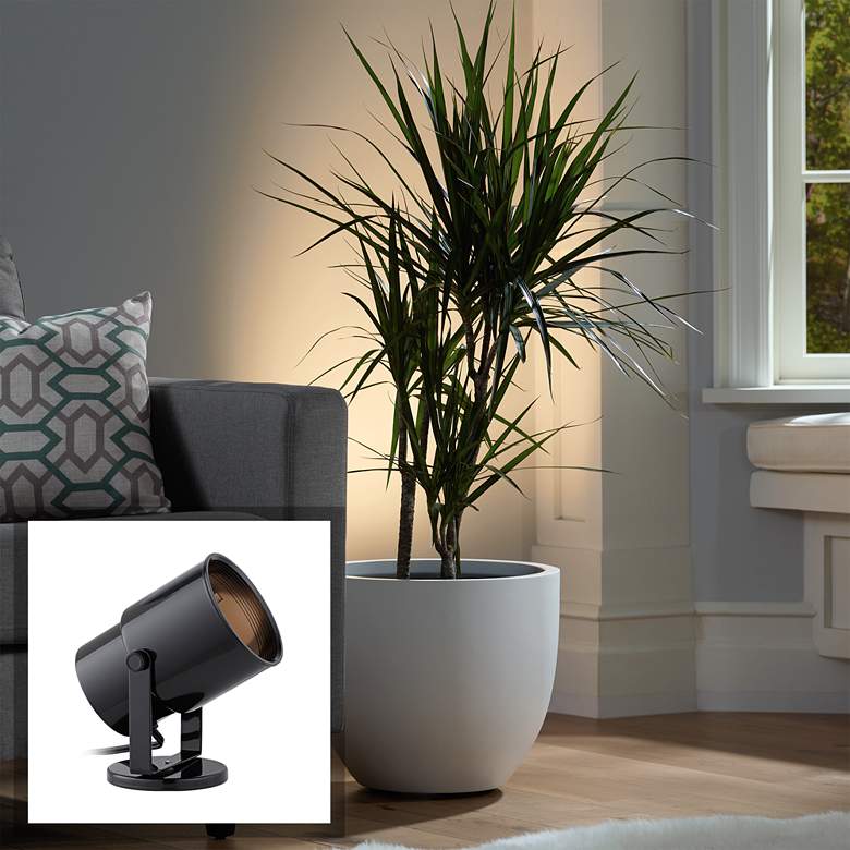 Black Cord-n-Plug Accent Uplight with Foot Switch