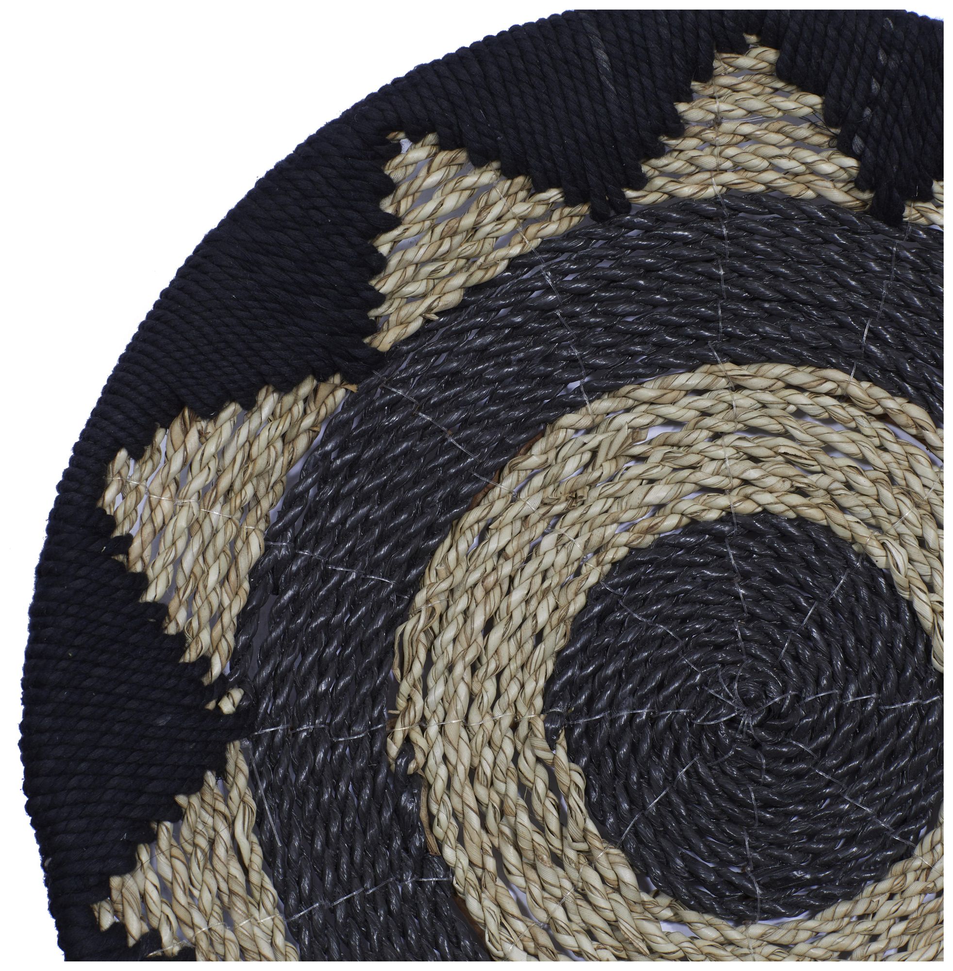 Image 3 Black Cotton Fabric Bohemian Wall Decor, S/3 24", 20", 16"H more views