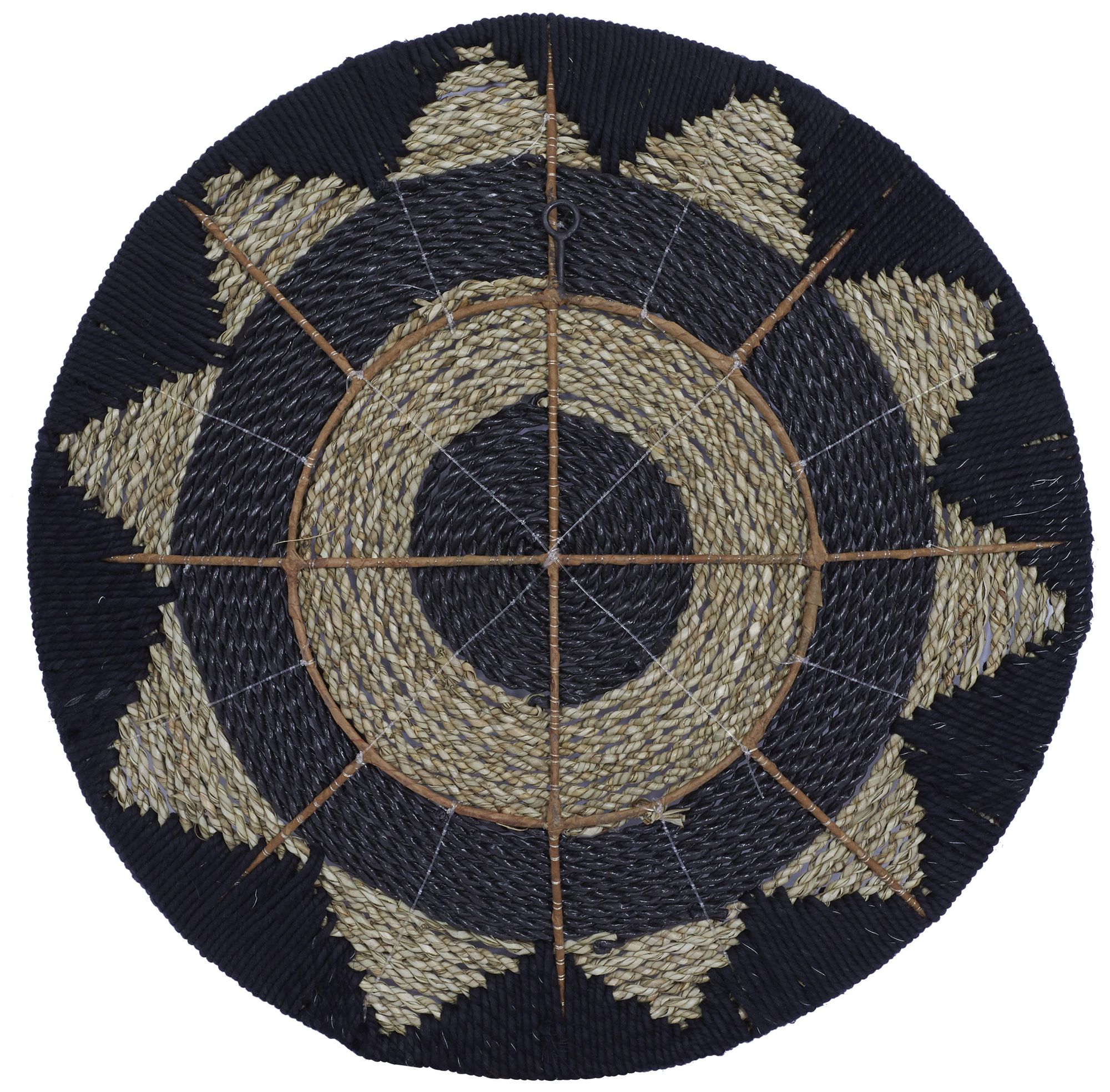 Image 5 Black Cotton Fabric Bohemian Wall Decor, S/3 24", 20", 16"H more views