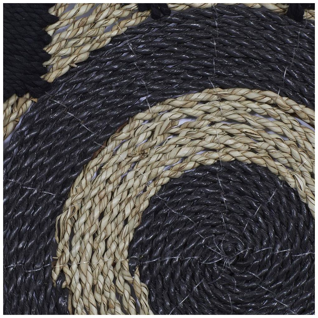 Black Cotton Fabric Bohemian Wall Decor, S/3 24", 20", 16"H