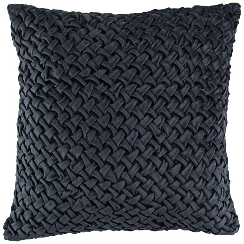 Image 1 Black Cotton Velvet 20 inch Square Decorative Pillow