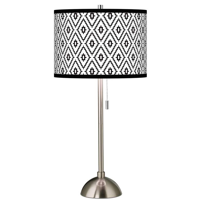 Image 1 Black Diamonds Giclee Brushed Nickel Table Lamp