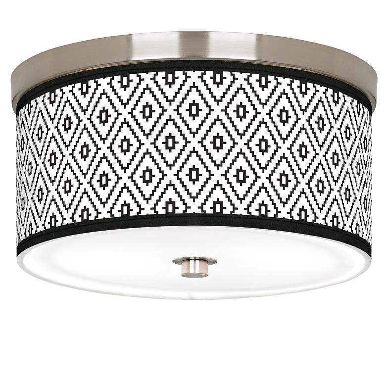 Image 1 Black Diamonds Giclee Nickel 10 1/4 inch Wide Ceiling Light