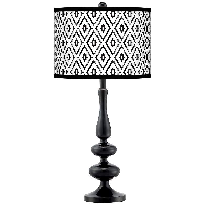 Image 1 Black Diamonds Giclee Paley Black Table Lamp