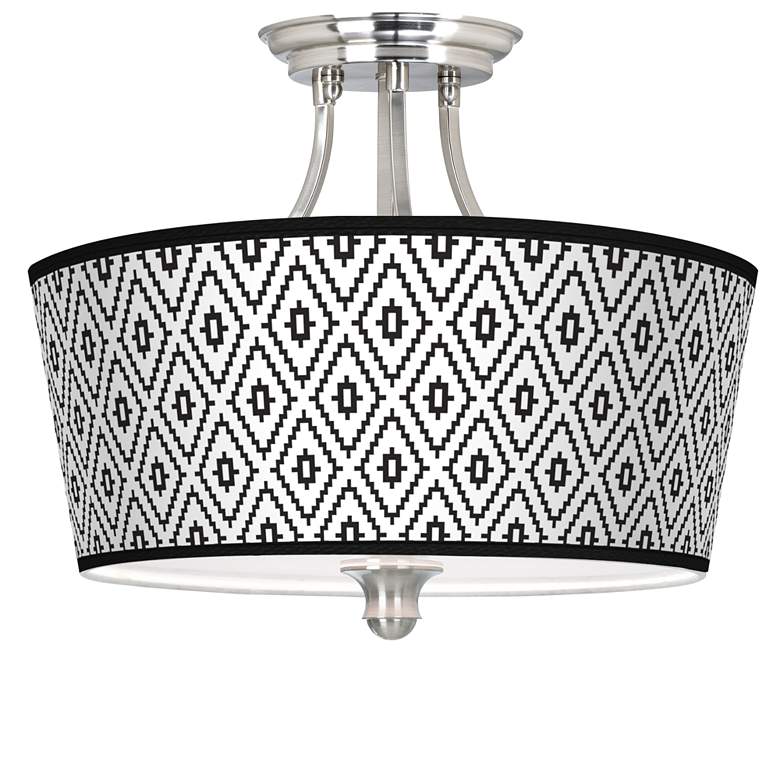 Image 1 Black Diamonds Tapered Drum Giclee Ceiling Light