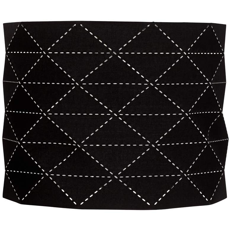 Image 1 Black Fabric Laser-Cut Drum Lamp Shade 11x11x9 (Spider)