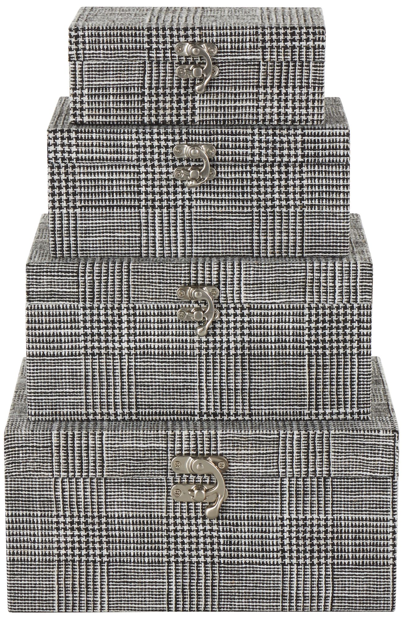 Image 6 Black Fabric Modern Box, S/4 10", 9", 8", 6"H more views