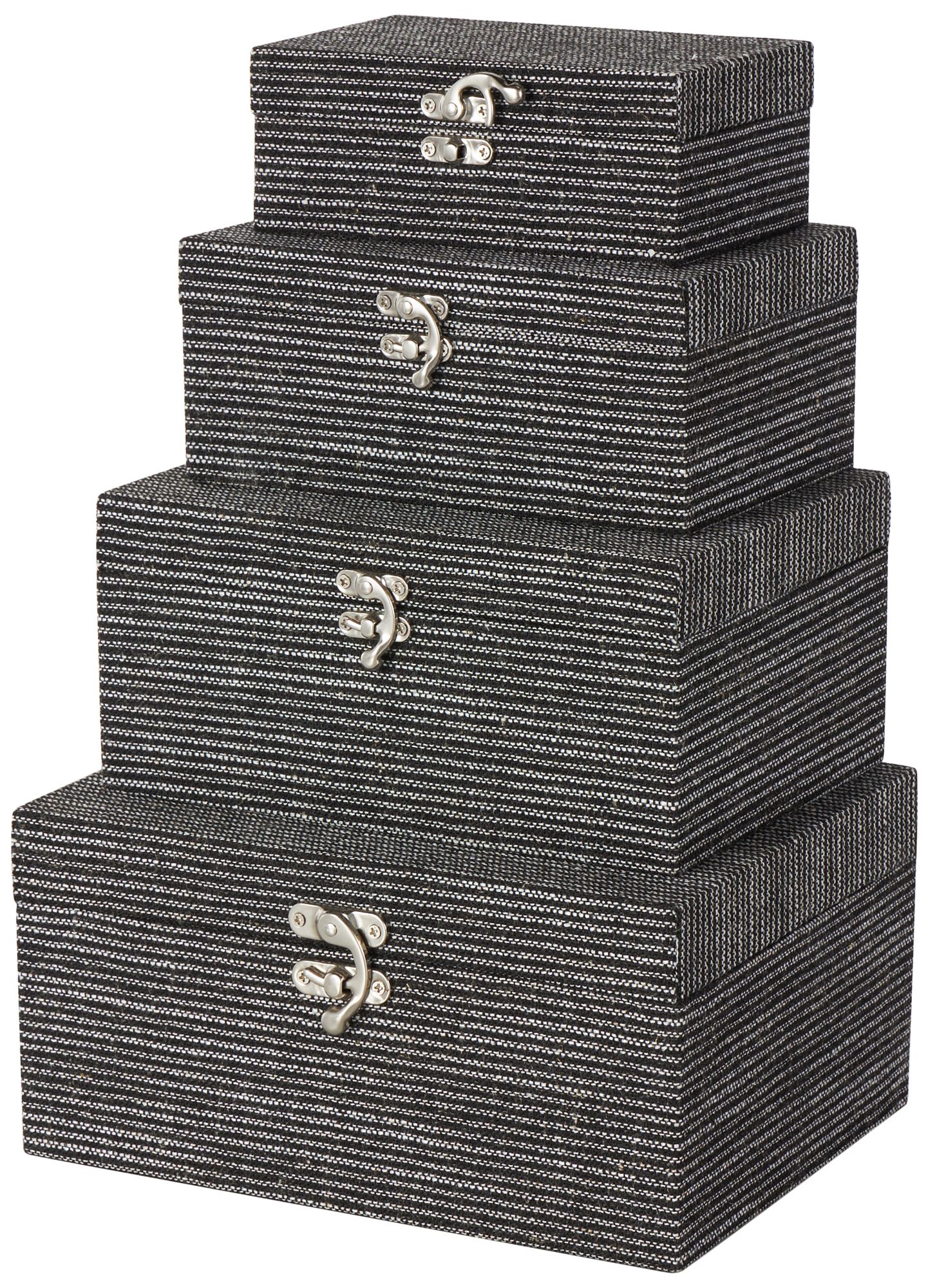 Image 2 Black Fabric Modern Box, S/4 10"W, 9"W, 8"W, 6"H