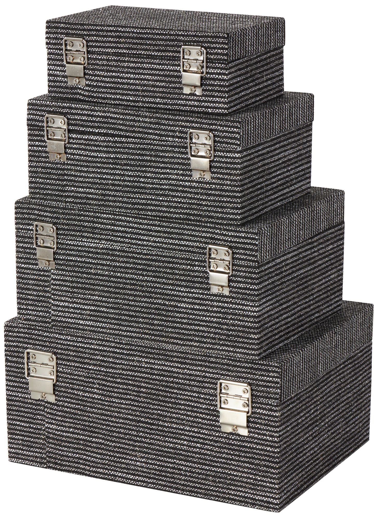 Image 5 Black Fabric Modern Box, S/4 10"W, 9"W, 8"W, 6"H more views