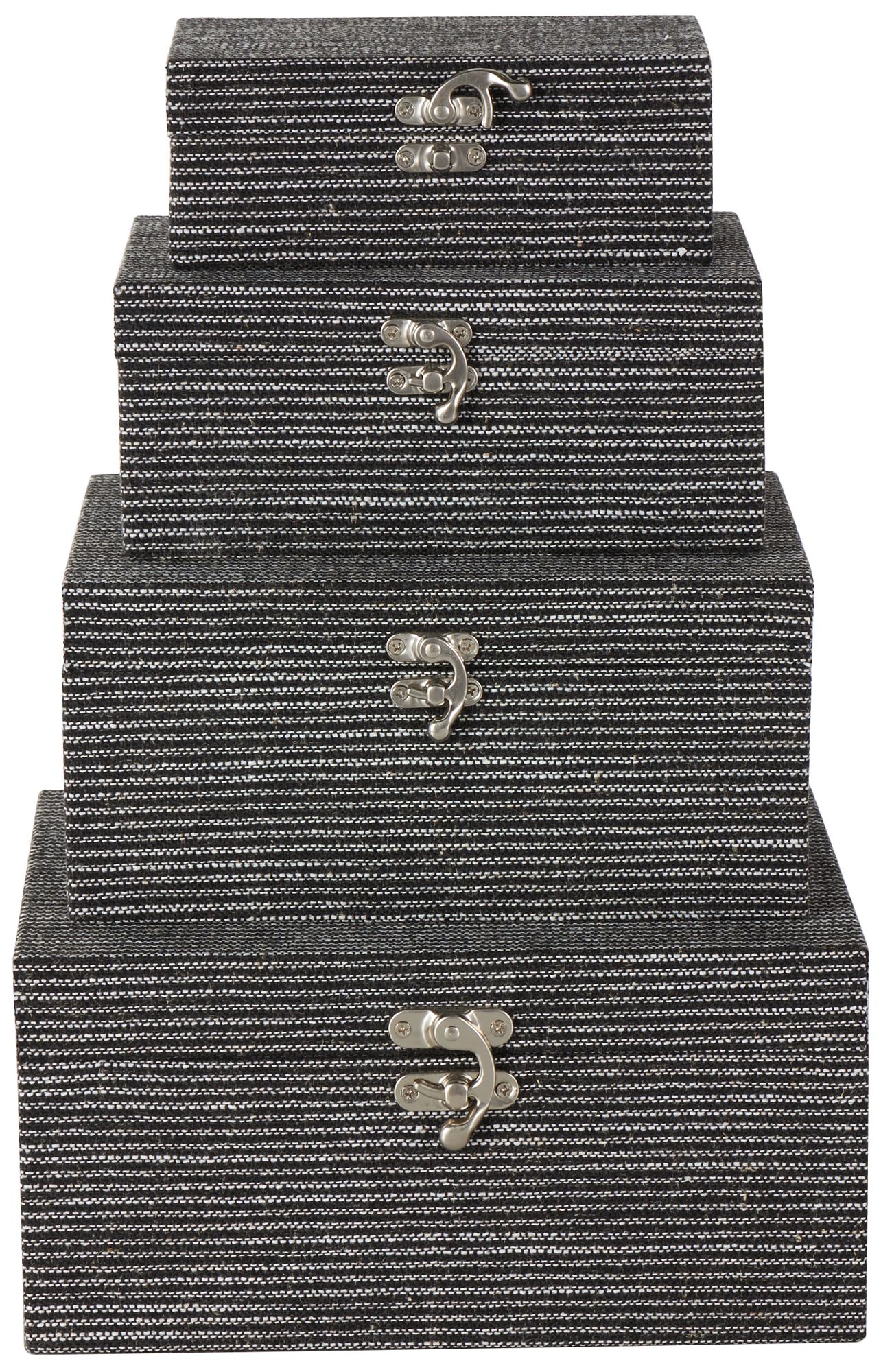 Image 6 Black Fabric Modern Box, S/4 10"W, 9"W, 8"W, 6"H more views