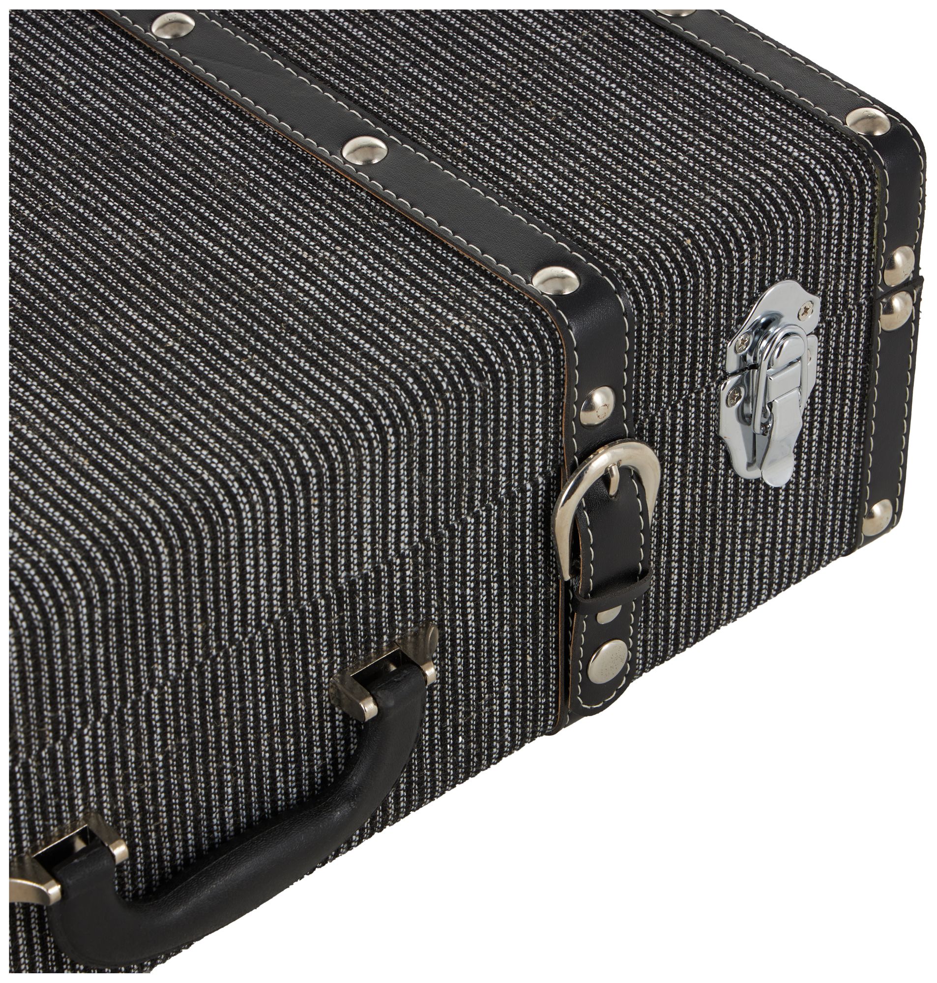 Image 3 Black Fabric Modern Trunk, S/2 21", 19"W more views