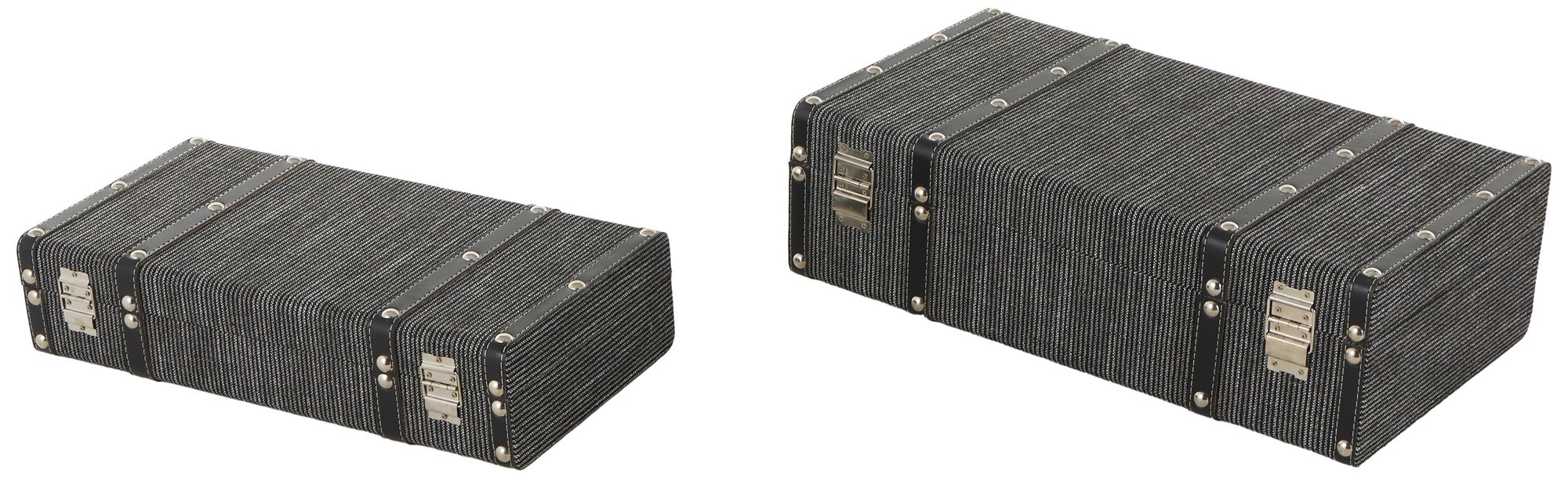 Image 5 Black Fabric Modern Trunk, S/2 21", 19"W more views