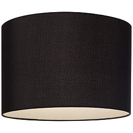 Image4 of Black Fabric Set of 2 Drum Lamp Shades 16x16x11 (Spider) more views