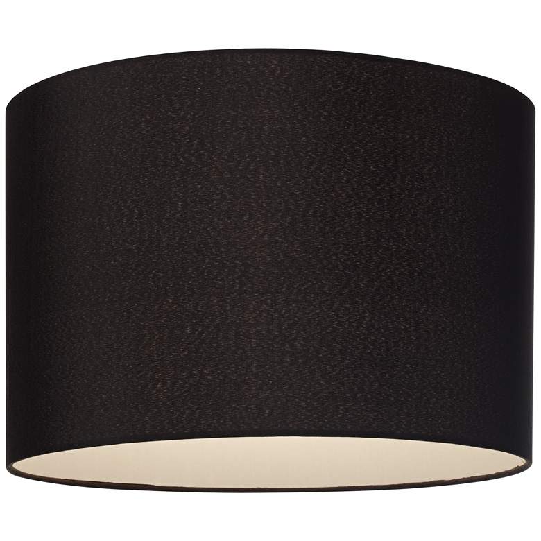Image 4 Black Fabric Set of 2 Drum Lamp Shades 16x16x11 (Spider) more views