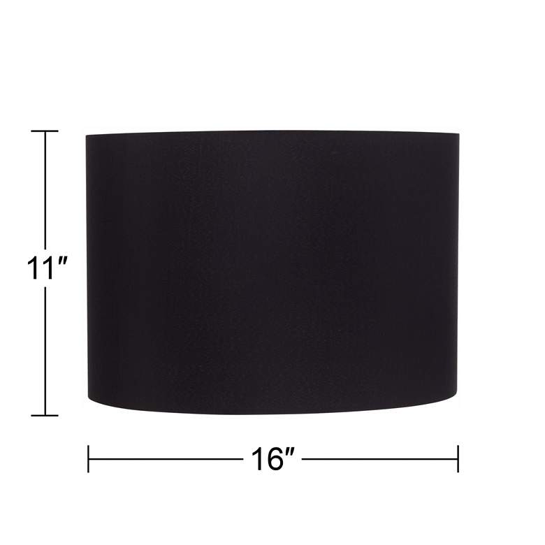 Image 6 Black Fabric Set of 2 Drum Lamp Shades 16x16x11 (Spider) more views