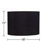 Black Fabric Set of 2 Drum Lamp Shades 16x16x11 (Spider)